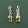Cz Classic Earring With Rhodium Plating