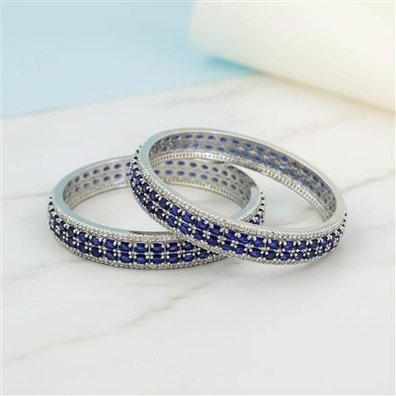 Cubic Zirconia Classic Bangles With Rhodium Plating