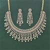 Cz Classic Necklace Set With 2 Tone Rhodium Plating