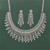 Cz Classic Necklace Set With 2 Tone Rhodium Plating