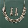 Cz Classic Necklace Set With 2 Tone Rhodium Plating