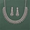 Cz Classic Necklace Set With 2 Tone Rhodium Plating