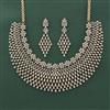Cz Classic Necklace Set With 2 Tone Rhodium Plating
