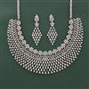 Cz Classic Necklace Set With 2 Tone Rhodium Plating