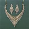 Cz Classic Necklace Set With 2 Tone Rhodium Plating