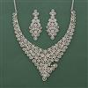 Cz Classic Necklace Set With 2 Tone Rhodium Plating