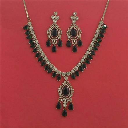 American Diamond Classic Necklace With Mehndi Plating