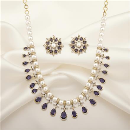 Cz Classic Necklace Set With Mehndi Plating