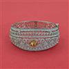 Cubic Zirconia Openable Kada With Rhodium Plating