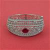 Cubic Zirconia Openable Kada With Rhodium Plating