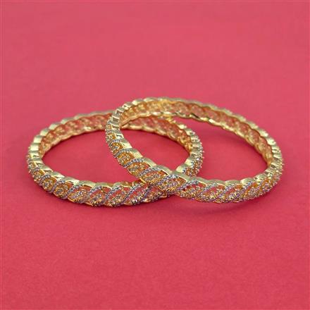 Cubic Zirconia Classic Bangles With 2 Tone Plating