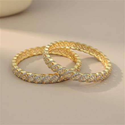 Cubic Zirconia Classic Bangles With 2 Tone Plating