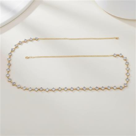 Cubic Zirconia Classic Belt With 2 Tone Rhodium Plating