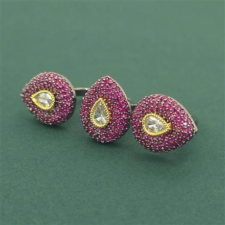 Cz Adjustable Ring With Black Plating