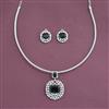 Cubic Zirconia Classic Pendant Set With Rhodium Plating