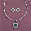 Cubic Zirconia Classic Pendant Set With Rhodium Plating