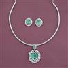 Cubic Zirconia Classic Pendant Set With Rhodium Plating