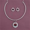 Cubic Zirconia Classic Pendant Set With Rhodium Plating