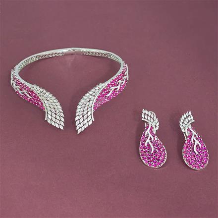 Cubic Zirconia Classic Necklace With Rhodium Plating