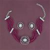 Cubic Zirconia Choker Necklace With Rhodium Plating