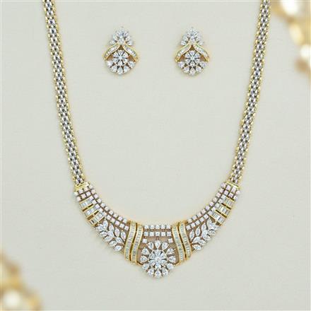 Cubic Zirconia Classic Necklace With 2 Tone Plating