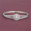 Cubic Zirconia Openable Kada With 2 Tone Rhodium Plating