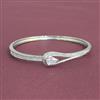 Cubic Zirconia Openable Kada With 2 Tone Rhodium Plating