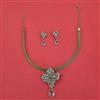 Cubic Zirconia Classic Pendant Set With Mehndi Plating