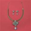 Cubic Zirconia Classic Pendant Set With Mehndi Plating