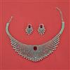 Cubic Zirconia Mukut Necklace With Rhodium Plating