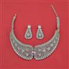 Cubic Zirconia Mukut Necklace With Rhodium Plating