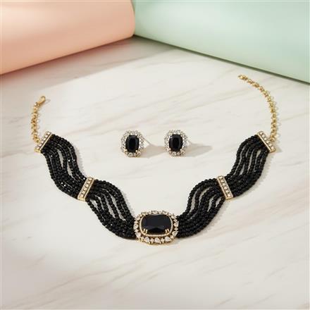Cubic Zirconia Choker Necklace With Mehndi Plating