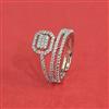 Cz Adjustable Ring With 2 Tone Mehndi Rhodium Plating