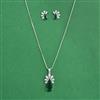 Cz Classic Pendant Set With Rhodium Plating