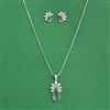 Cz Classic Pendant Set With Rhodium Plating
