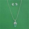 Cz Classic Pendant Set With Rhodium Plating