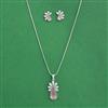 Cz Classic Pendant Set With Rhodium Plating