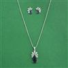 Cz Classic Pendant Set With Rhodium Plating