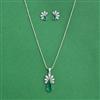 Cz Classic Pendant Set With Rhodium Plating