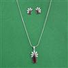 Cz Classic Pendant Set With Rhodium Plating
