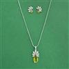 Cz Classic Pendant Set With Rhodium Plating