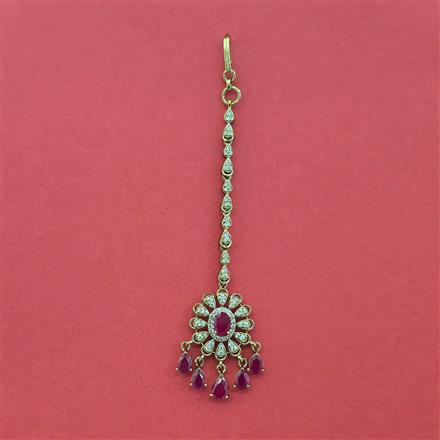 Cubic Zirconia Classic Tikka With Mehndi Plating