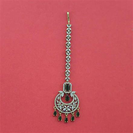 Cubic Zirconia Classic Tikka With Mehndi Plating