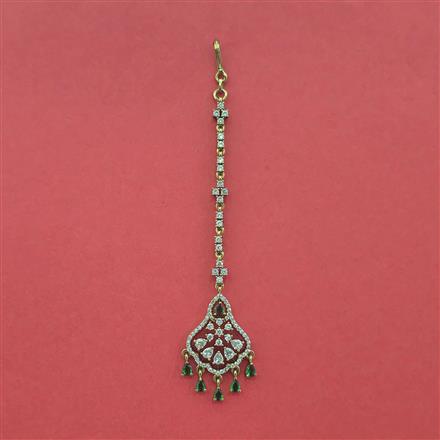 Cubic Zirconia Classic Tikka With Mehndi Plating