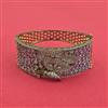 Cubic Zirconia Openable Kada With Mehndi Plating