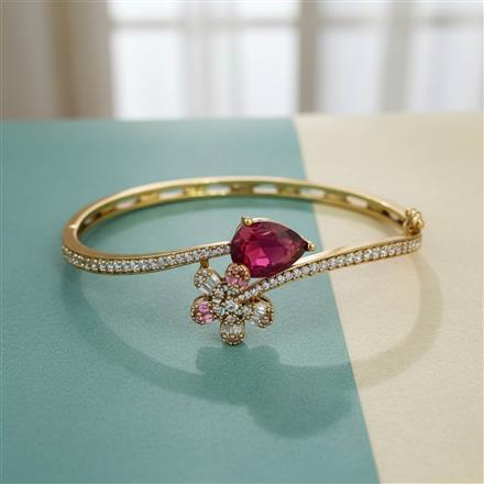 Cz Openable Bangles With Mehndi Plating
