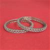 Cz Classic Bangles With Rhodium Plating