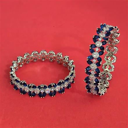 Cz Classic Bangles With Rhodium Plating