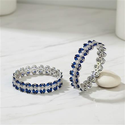 Cz Classic Bangles With Rhodium Plating