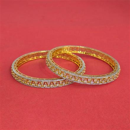 Cz Classic Bangles With 2 Tone Plating